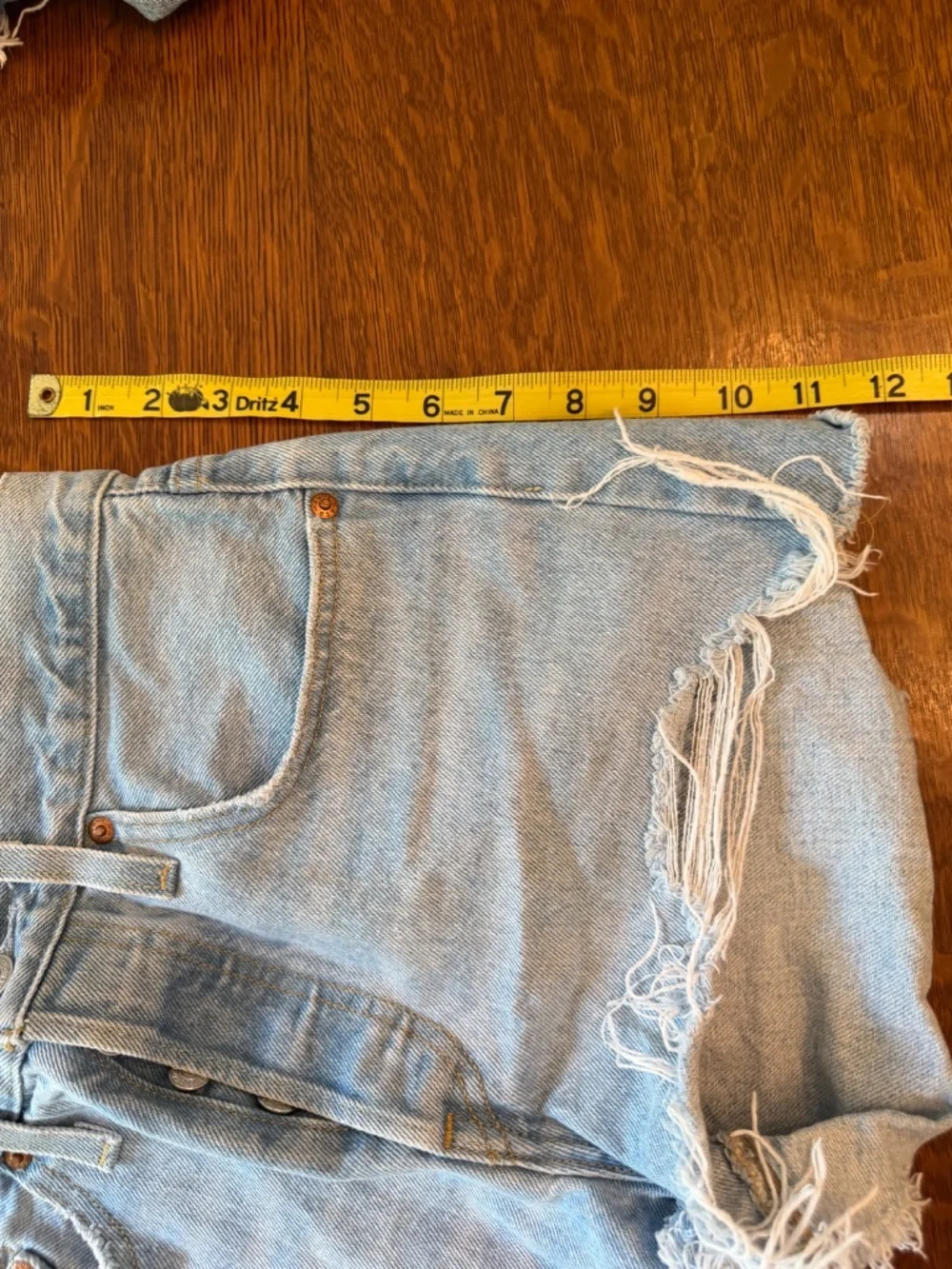 Levi's Premium 501 High-Rise Distressed Denim Shorts